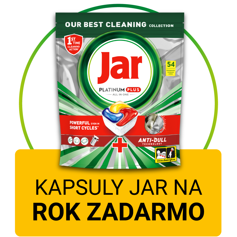 Zaregistrujte svoj spotrebič a získejte kapsuly Jar na rok ZADARMO.
